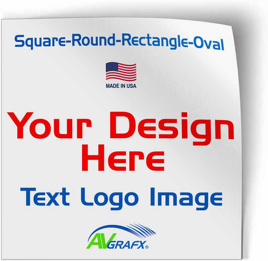 avgrafx 120 Custom 2x2 Square Corner Logo Stickers Labels, Waterproof, Dishwasher Safe - Small Business Sticker with Logos, Personalize with Your Own Designs. - Made in The USA (2x2 Square Corner)