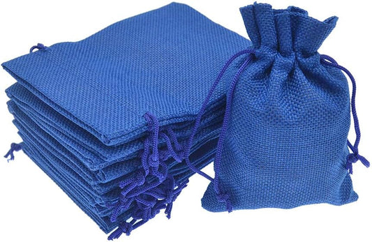 20Pcs Small Burlap Bags, Linen Drawstring Gift Bags Jewelry Pouches Sacks for Baby Shower Wedding Party Favors and DIY Craft (Royal Blue, 3.9 x 5.5)