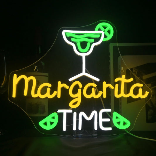 Lucunstar Margarita Time Neon Sign for Wall Decor, Margarita Led Signs, USB Dimmable Neon Lights for Beer Bar Kitchen Restaurant Home Pub Party Man Cave Club Shops Hotel Store Business Gift