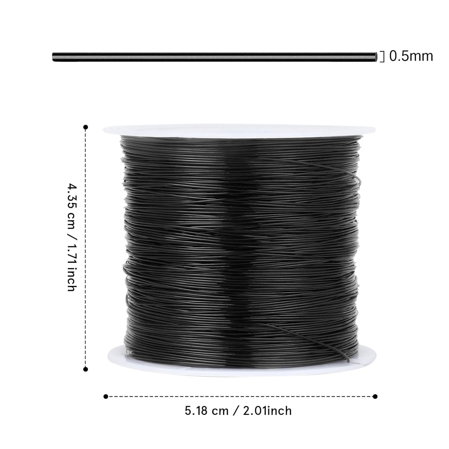 262FT Jewelry Wire 24 Gauge Tarnish-Resistant Copper Beading Wires Roll Bulk for DIY Crafts Jewelry Making, Black Wire