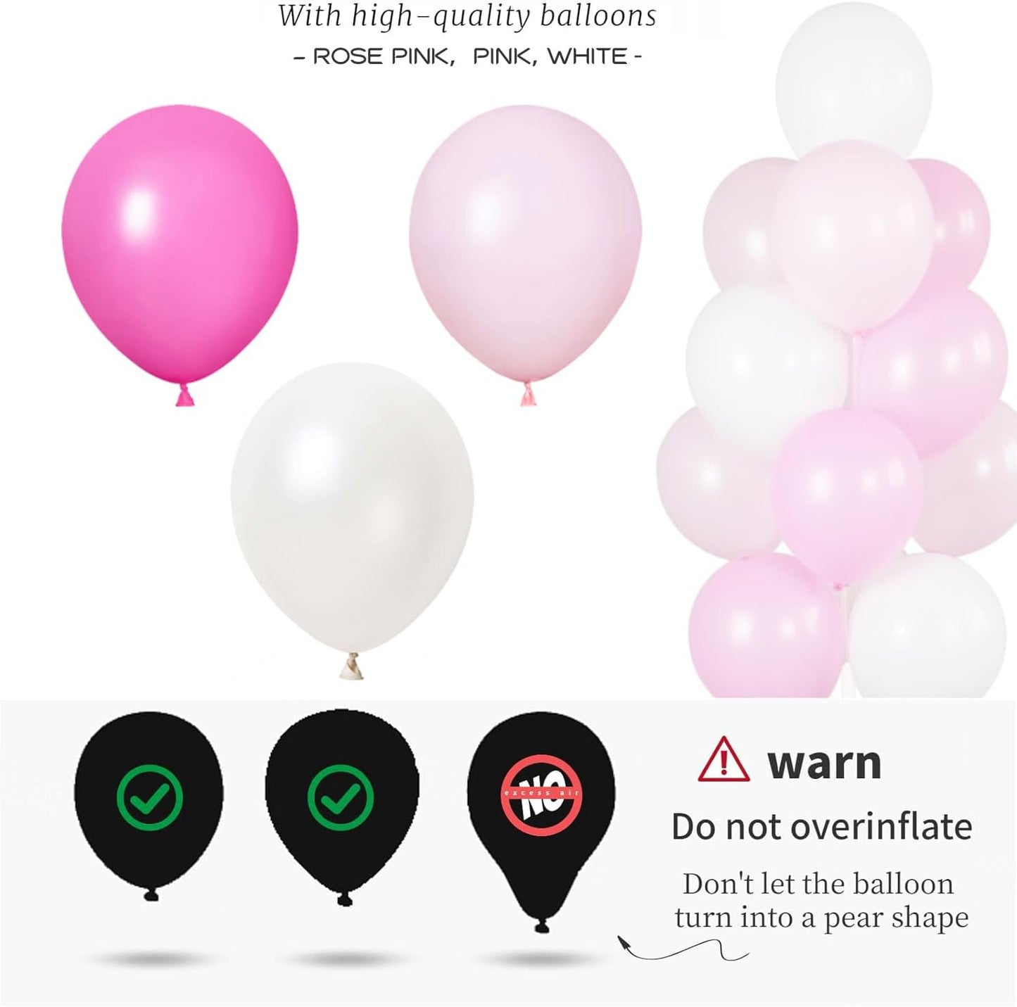 IMISNO Balloon Column Kit for Floor- Set of 2,Balloon Columns with Stand, Base and Pole,Balloon Tower Backdrop Decoration for Wedding, Baby Shower, Birthday Party, or Bachelorette Parties (PINK)