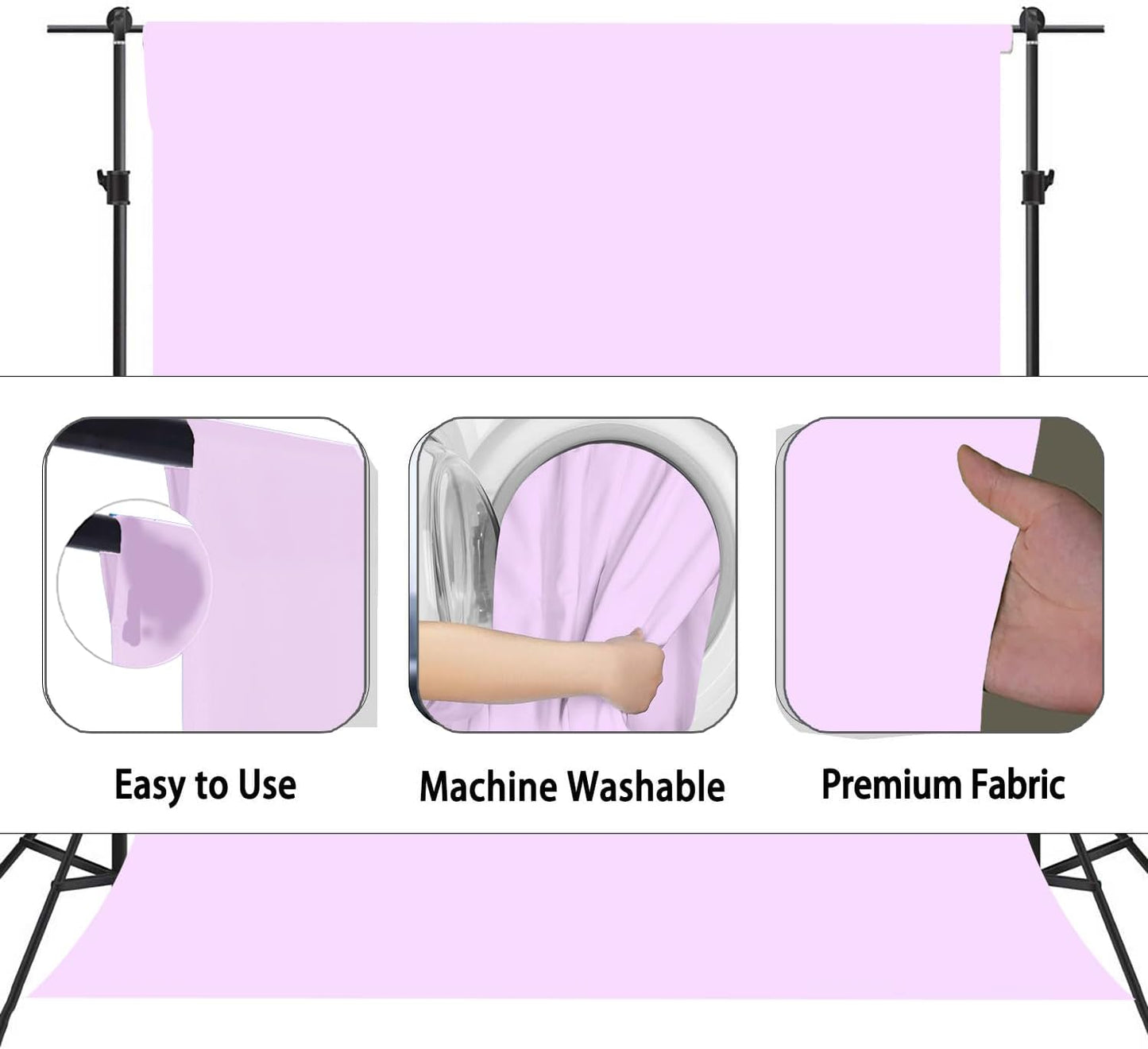 Light Purple Photography Backdrop for Photoshoot, Photo Backdrop Curtain, Perfect Light Purple Backdrops for Party Portrait Photoshoots Video Studio 10FTx10FT