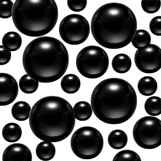 300Pcs Vase Filler Black No Hole Faux Pearl Beads for Vase Filling Decorations, Candle Centerpieces, Wedding Centerpieces, Home Party Decor (8/14/20mm)