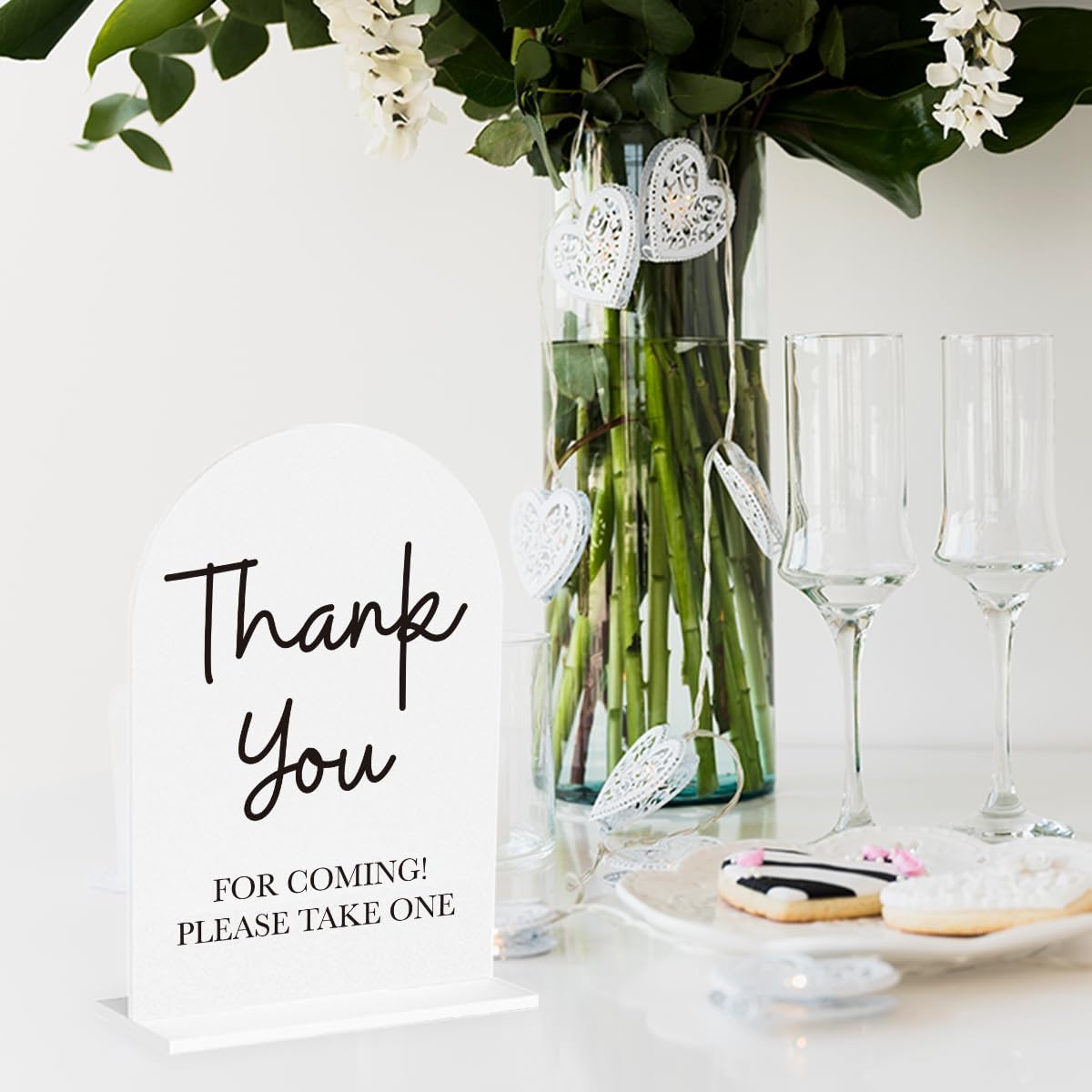 Please Take One Sign for Wedding Acrylic Arch Wedding Bridal Shower Baby Shower Welcome Table Signs for Ceremony and Reception Decor 7 x 5 Inches