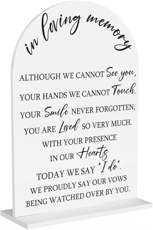 In Loving Memory Wedding Sign, Wedding Engagement Bridal Shower Baby Shower Reception Event Party Table Desk Acrylic Decor