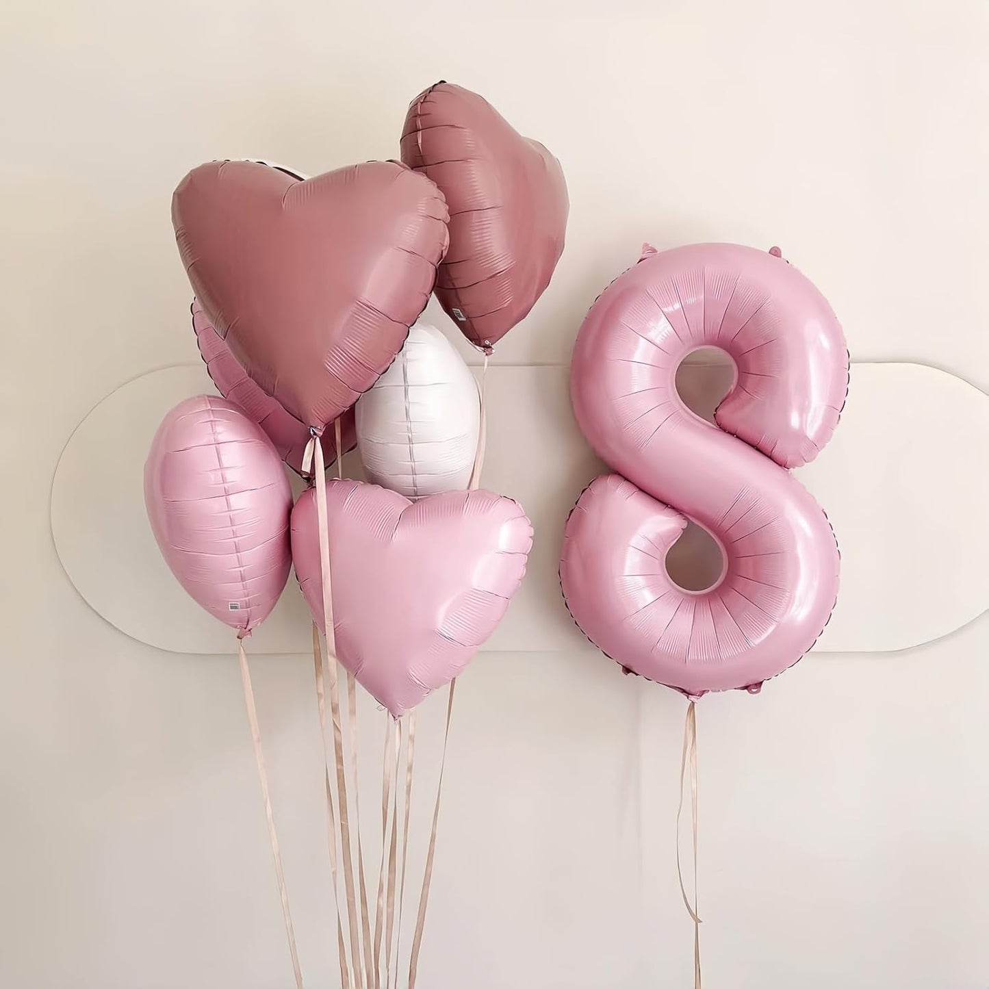40'' Pink Number 9 Balloon, Self Inflating Foil Light Pink Number Balloons Set 0-9, Pastel Pink Digital 9 Helium Balloon for Girls 9th Birthday Party Decorations Anniversary Supplies