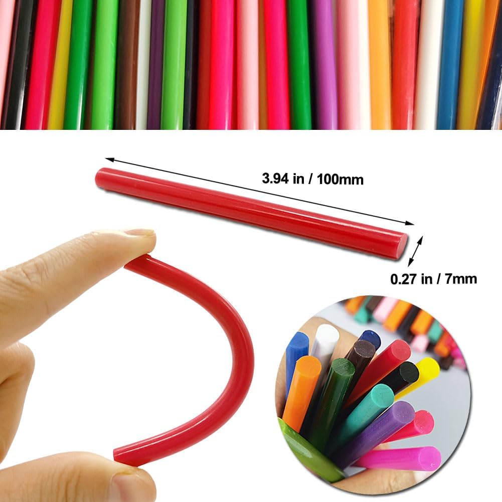 Ewparts Opaque Colored Hot Glue Sticks for Hot Glue Gun Mini Hot Melt Glue Sticks Bulk 14 Color 84Pack Glue Gun Sticks Full Size Colored Hot Glue Sticks Hot Glue Sticks for Glue Gun Small Glue Sticks