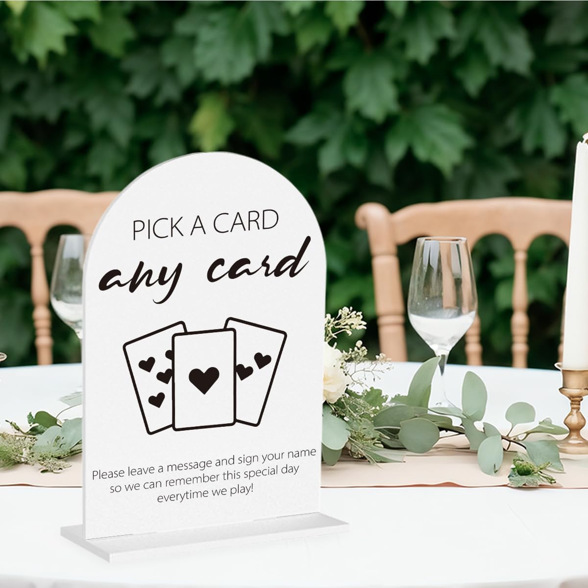 Playing Cards Guest Sign, Wedding Guest Book Desk Decor, Wedding Engagement Bridal Shower Reception Party Table Desk Acrylic Decor