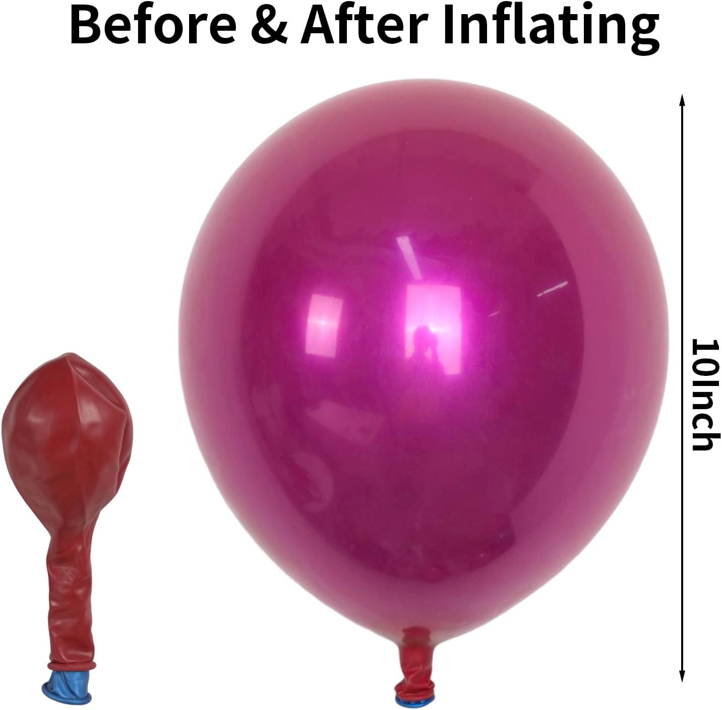 Chrome Hot Pink Balloons 12 Inch, Double-Layered Metallic Hot Pink Balloons, Shiny Thick Chrome Metallic Magenta Latex Helium Balloon for Girls Women Birthday Wedding Party Decoration Supplies