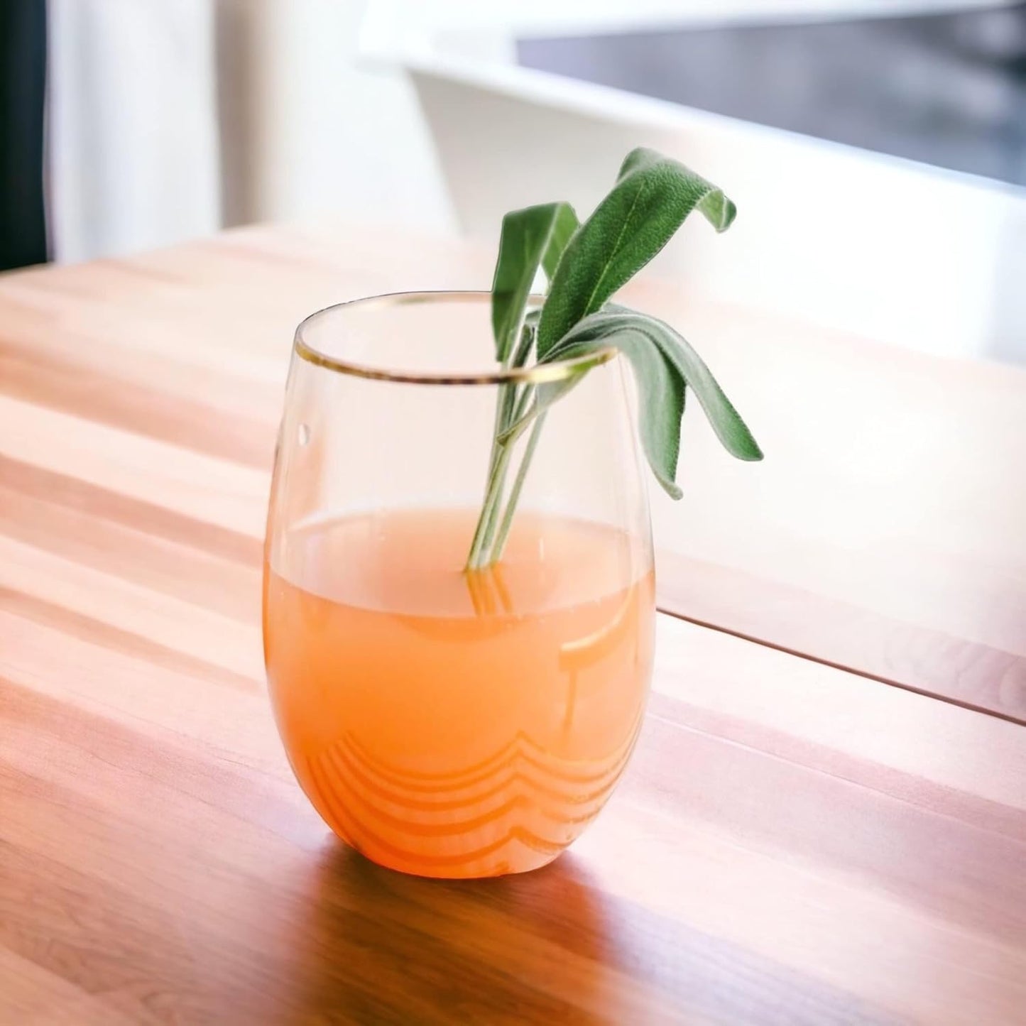 48 piece Stemless Unbreakable Crystal Clear Plastic Wine Glasses Set of 48 Small (10 Ounce - Gold Rim)