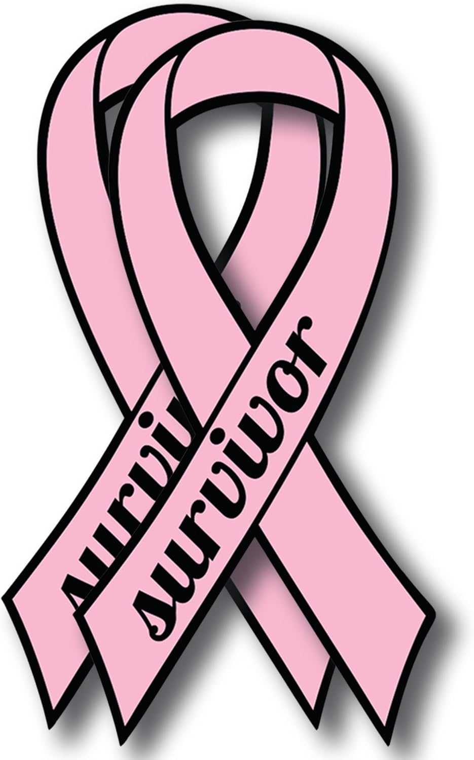 Magnet Me Up Breast Cancer Survivor Pink Ribbon Magnet Decal - 3.5x7 Inches, 2 Pack, Automotive Magnet for Car, Truck, SUV - Show Support and Raise Awareness with This Meaningful Auto Magnet