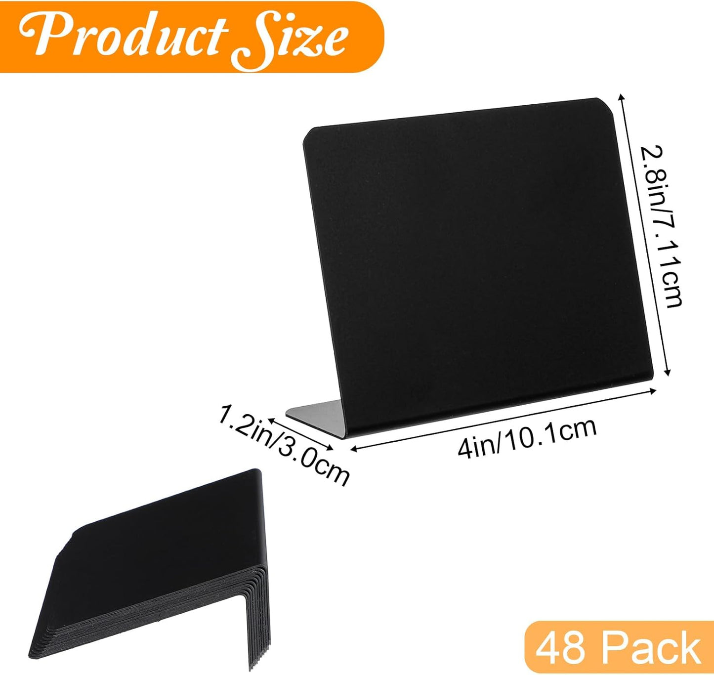 48 Pack Mini Chalkboard Signs for Food, Chalkboard Food Signs for Buffet Display - 4 x 2.8 Inch Small Tabletop Labels for Weddings, Bakeries, Parties with Erasable Surface