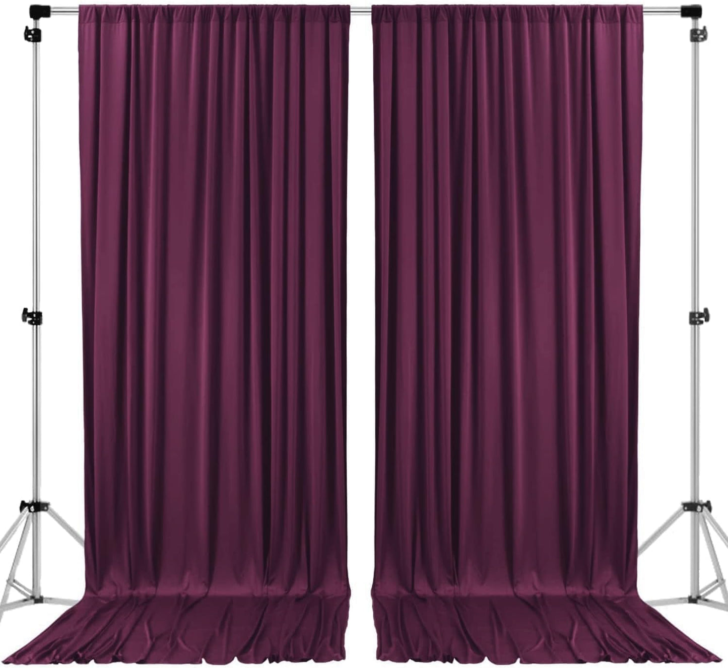 AK TRADING CO. 10 feet x 8 feet IFR Polyester Backdrop Drapes Curtains Panels with Rod Pockets - Wedding Ceremony Party Home Window Decorations - Eggplant Purple