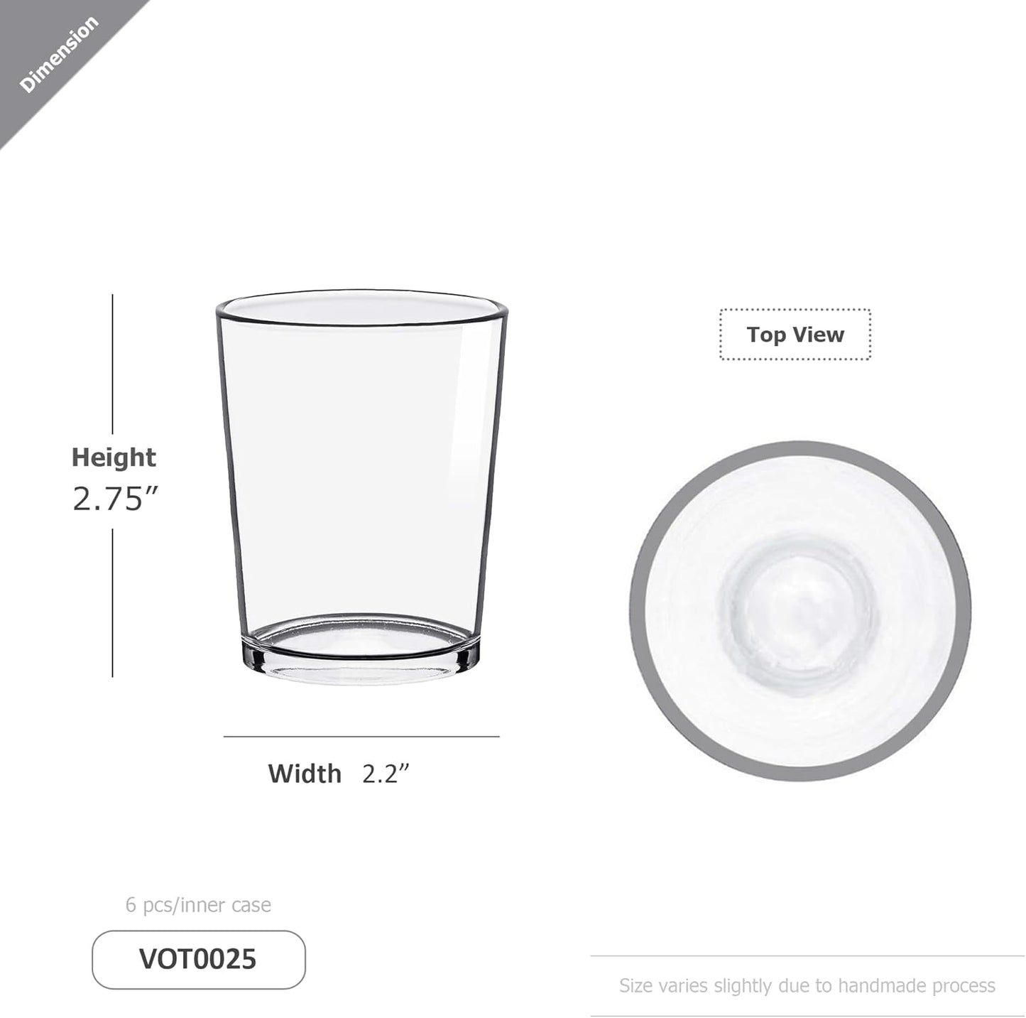 WGV Tea Light Votive Candle Holder 2.2x2.75, Clear Tiny Utility Cylinder Glass Vase, Small Planter Terrarium for Home Accent Decor, 24 Pc