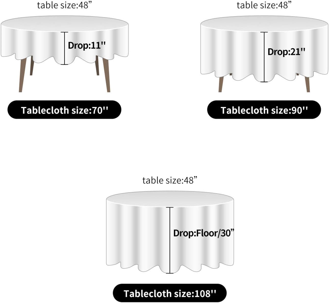 Ascoza 2pack 90 Inch Emerald Round Tablecloth in Washable Polyester Fabric for Wedding/Banquet/Restaurant/Parties