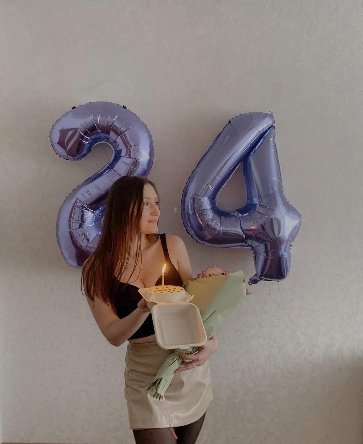 Big 40 Inch Lavender 2 Number Balloon Birthday Decoration, Lilac Number 2 Helium Balloons 12 20 22 23 24 26 28 32 42 2026 Celebration, Boy Girl Baby Anniversary Party Graduations Supplies