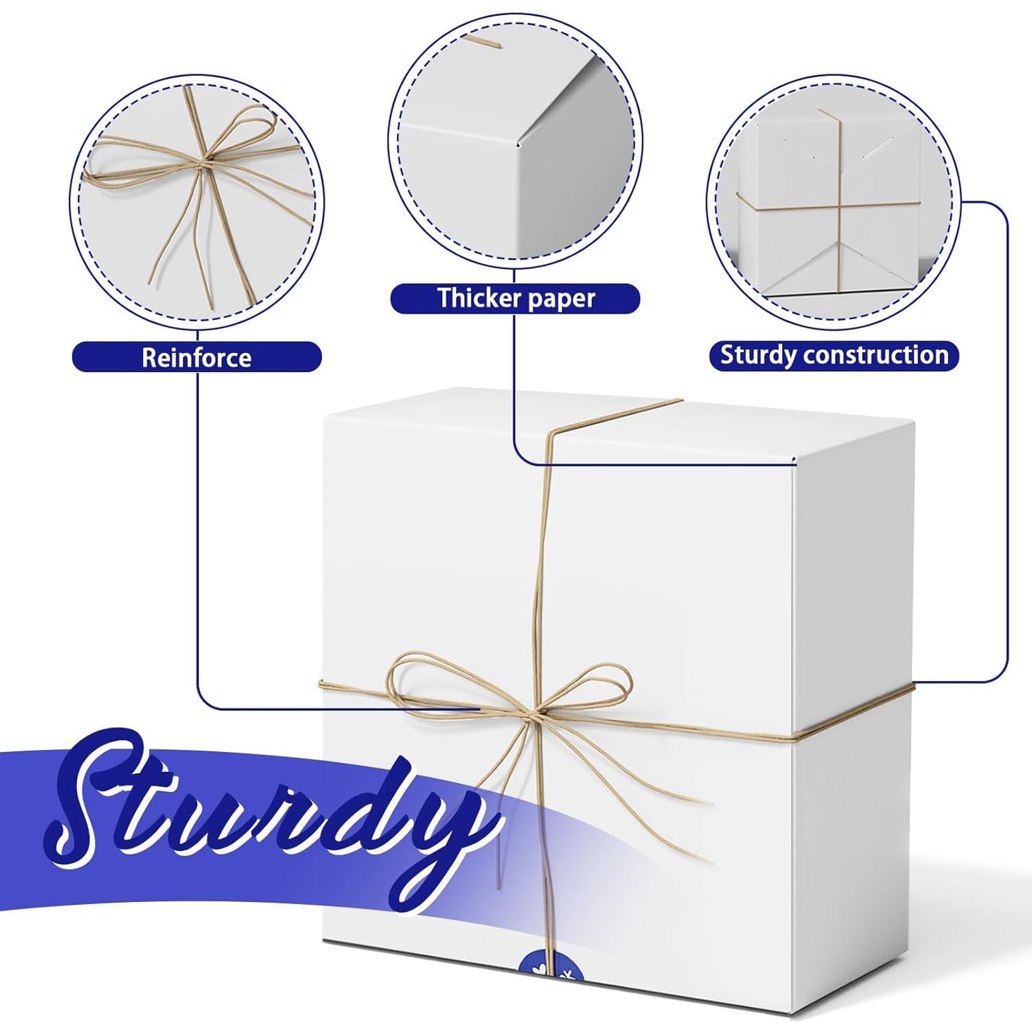 MESHA Gift Boxes Bulk with Lids 8x8x4'' 300PC White, Gift Boxes Bulk for Small Business, Bridesmaid Proposal Boxes with Lids for Engagement Wedding Favors