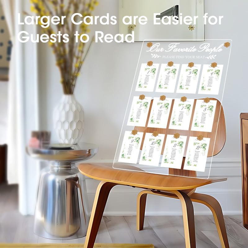 Wedding Seating Chart Board,20x28 Inch Acrylic Seating Chart Board Hanging Seating Chart for Wedding Reception Display (People)