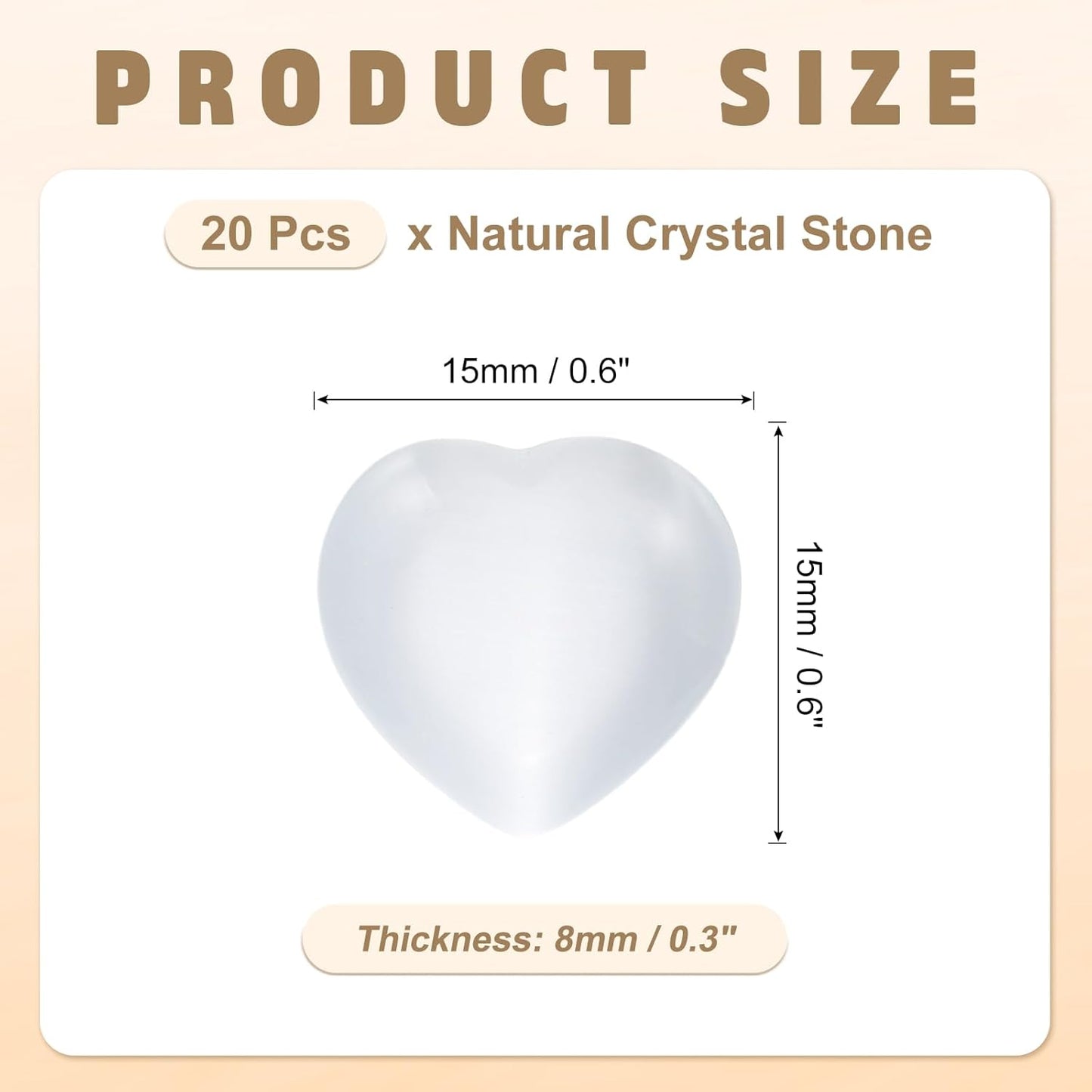 PATIKIL 20 Pcs Natural Heart Shaped Crystal Stone, 0.6 Inch Mini Polished Love Gemstone Crystal, Pocket Rock Engraved Worry Stones for Women Gifts Meditation, White