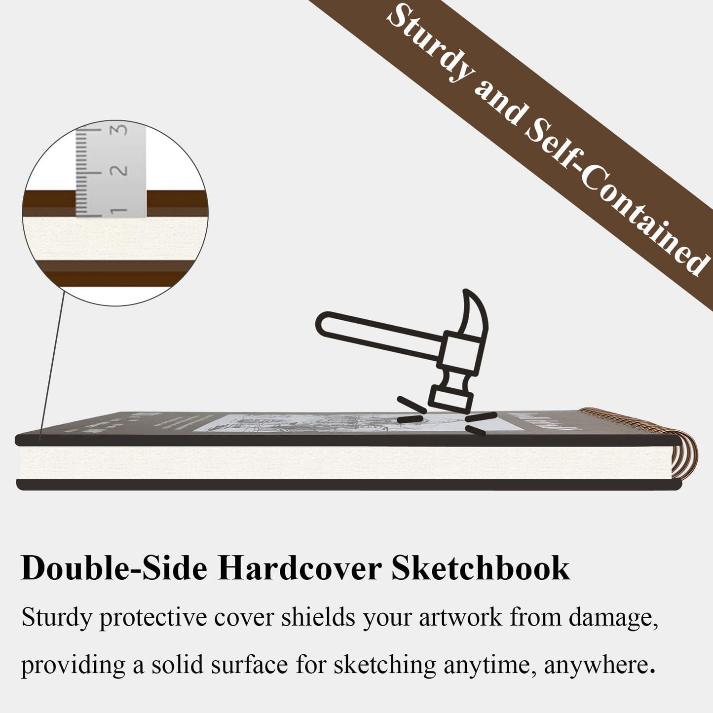 9"X12" Sketch Book Bulk, Top Spiral Bound Sketch Pad, 3 Pack 100 Sheets Each (68lb/100gsm), Acid Free Art Sketchbook Artistic Drawing Painting Writing Paper for Kids Adults Beginners Artists