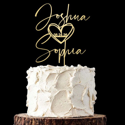 Wedding Cake Toppers, Wedding Cake Toppers Bride and Groom, Custom Cake Topper, Customize Your Own Anniversary Mr and Mrs Cake Topper,Rustic cake topper,Date wedding Cake topper.Wooden Cake topper