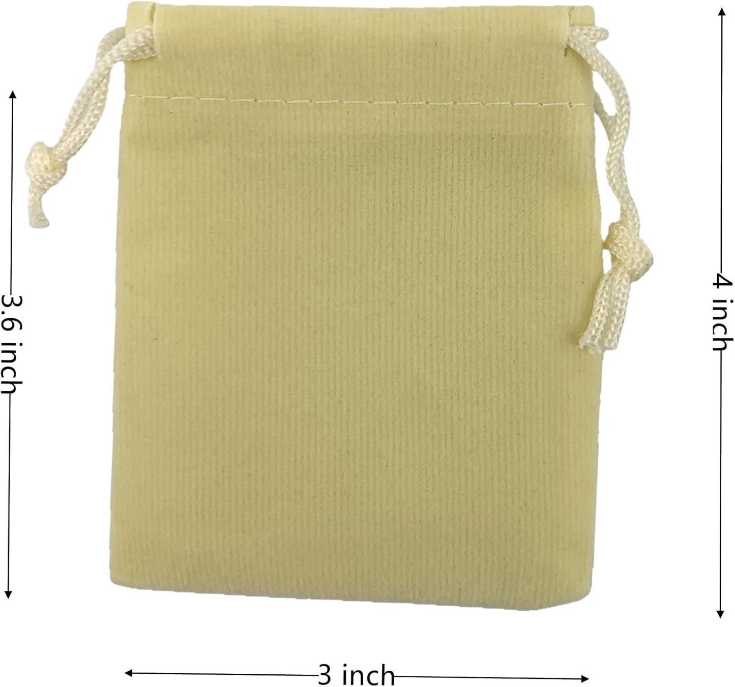 Palmhomee Pack of 48 3x4 Inch Velvet Drawstring Bags Gift Bag Velvet Pouch For Jewelry Wedding and Party Favor (Cream)