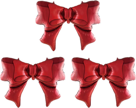36 Inches Bow Foil Balloon Huge Bowtie Red Balloon for Baby Shower, Wedding, Kids Theme Party Decoration (Red 2)