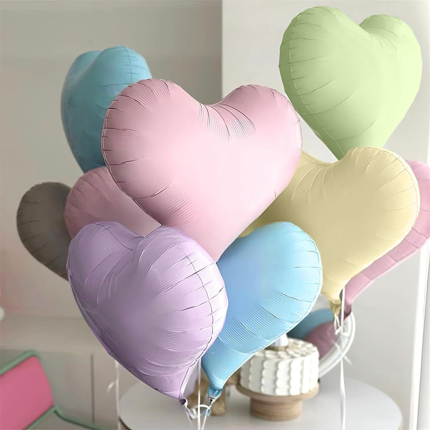 Colorful Heart Balloons,24Inch Large Rainbow Heart foil Balloon for Valentine's Day Birthday Wedding Baby Shower Anniversary Party Decorations