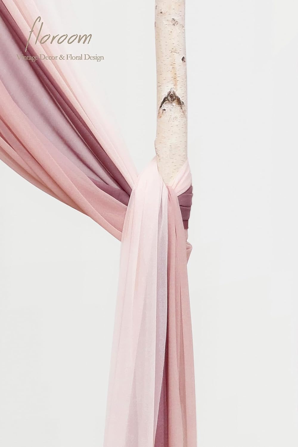 Floroom Wedding Arch Draping Fabric 3 Panels 20Ft Chiffon Fabric Drapes Arbor Drapery Wedding Ceremony Reception Swag Decorations (Mauve +Dusty Rose +Blush)