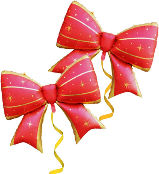 36 Inches Bow Foil Balloon Huge Bowtie Red gold Balloon for Baby Shower, Wedding, Kids Theme Party Decoration (Gold 2)