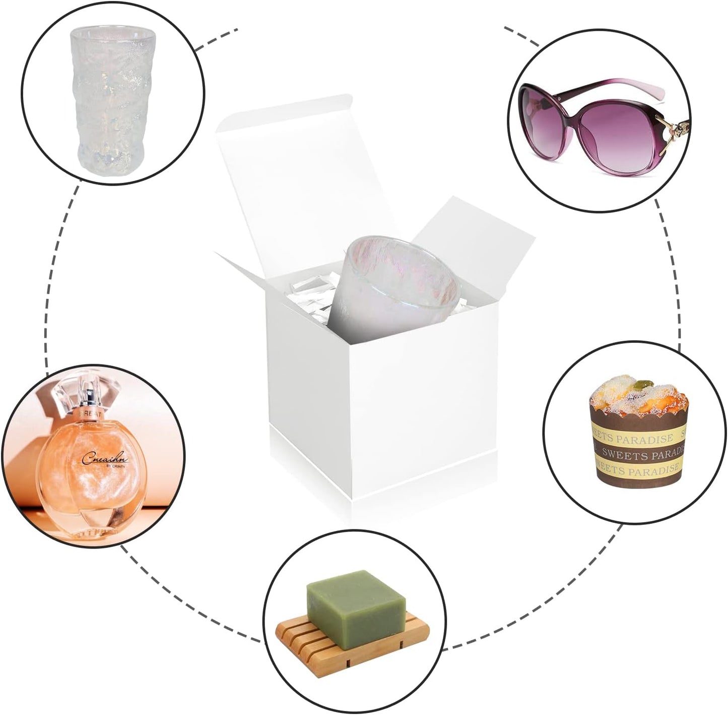 White Gift Boxes 5x5x5, 30 Pack Paper Gift Boxes with Lids for Gift, Bridesmaid Proposal Box, Cupcake Boxes, Gift Box for Wedding, Birthday, Groomsmen Proposal, Gifts, Packaging, Present