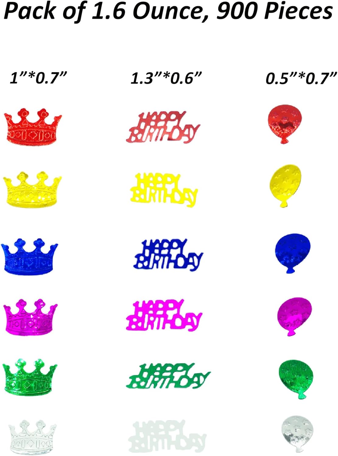 Confetti Happy Birthday Sequins Table Confetti Metallic Foil Sprinkles or DIY Multicolor Birthday Sequins Metallic for Birthday Party Supplies