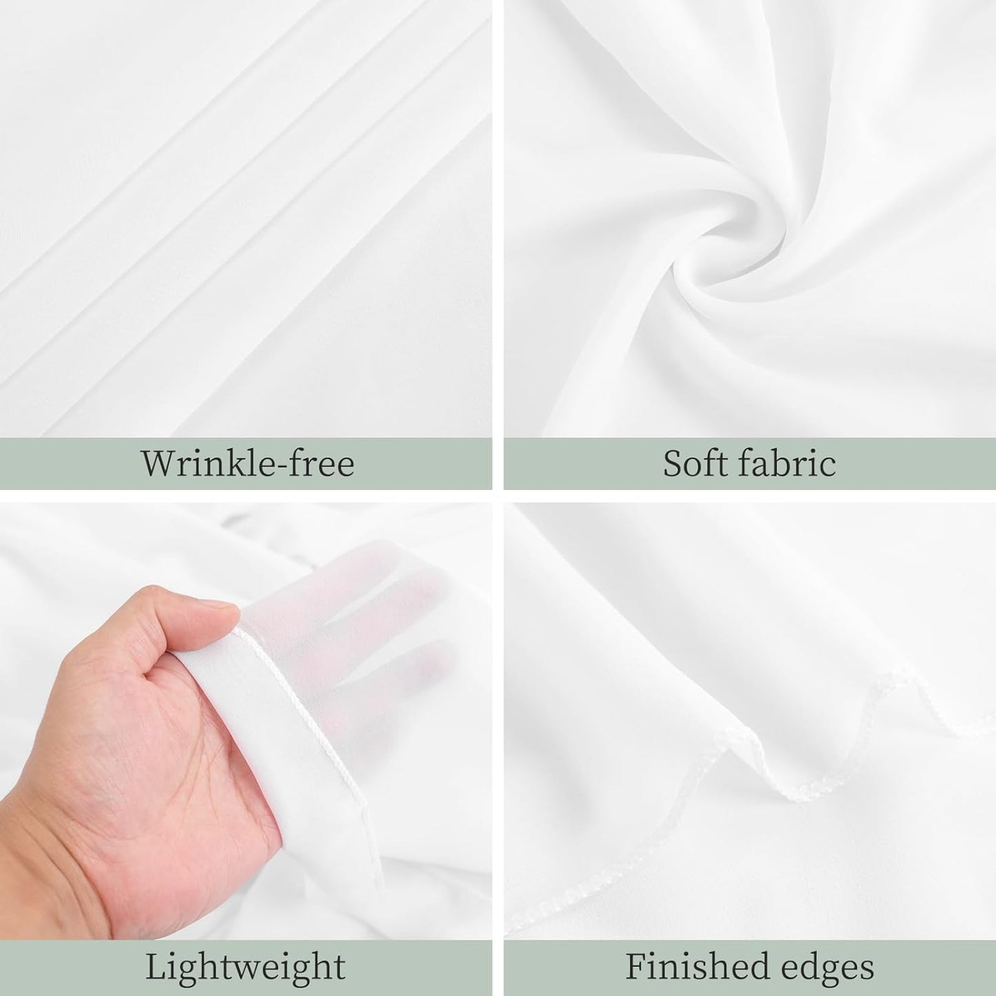 8 Panels White Wedding Ceiling Drapes 5ftx10ft Ceiling Drapes Chiffon Fabric Arch Draping Sheer Curtains Soft Drapery Draping Wedding Ceiling Decorations for Party Ceremony Stage Swag