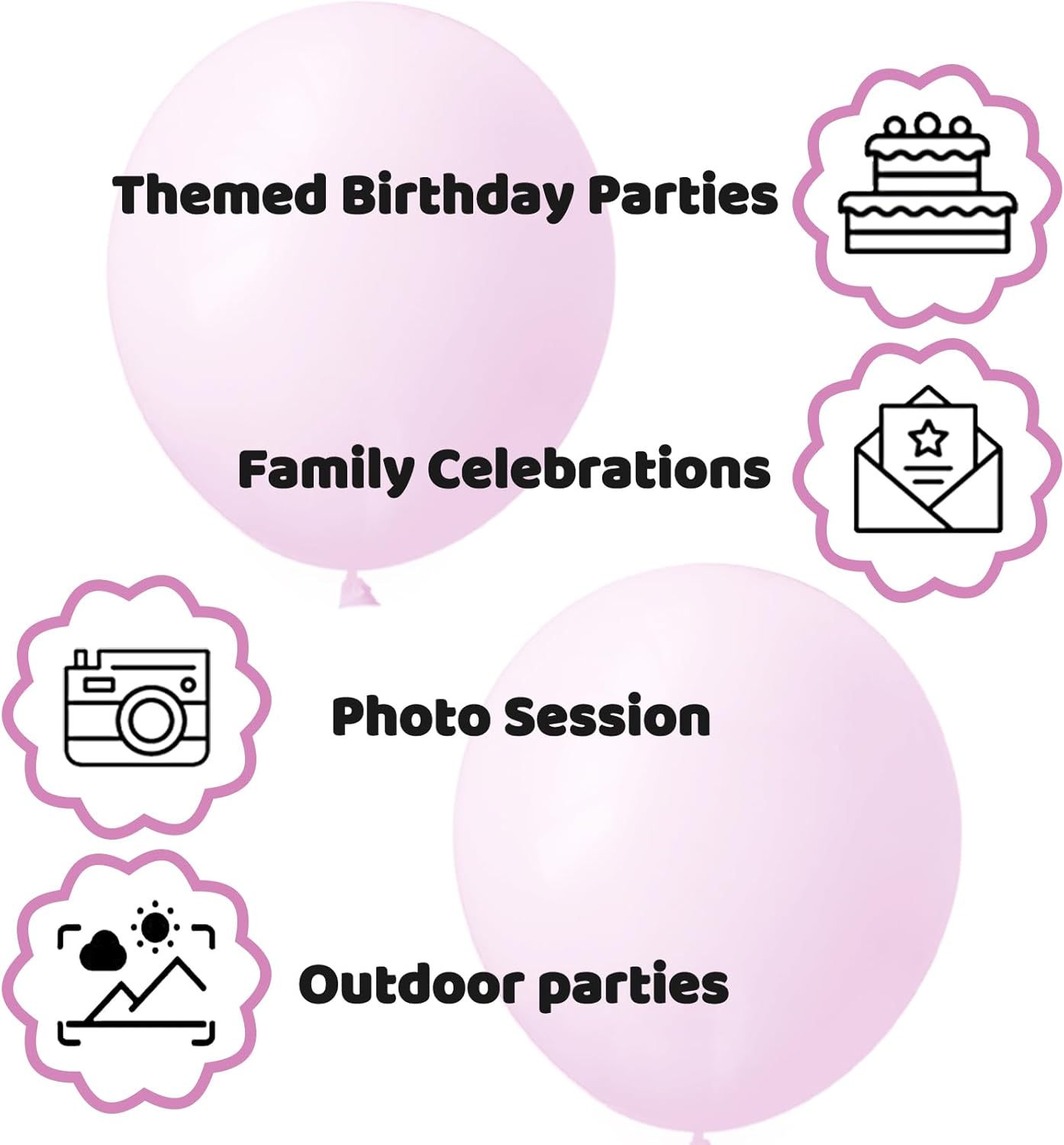 110pcs Pastel Pink Balloon 12 Inch, Pastel Pink Latex Balloons for Birthday Party Baby Shower Wedding(with 2 Ribbons).