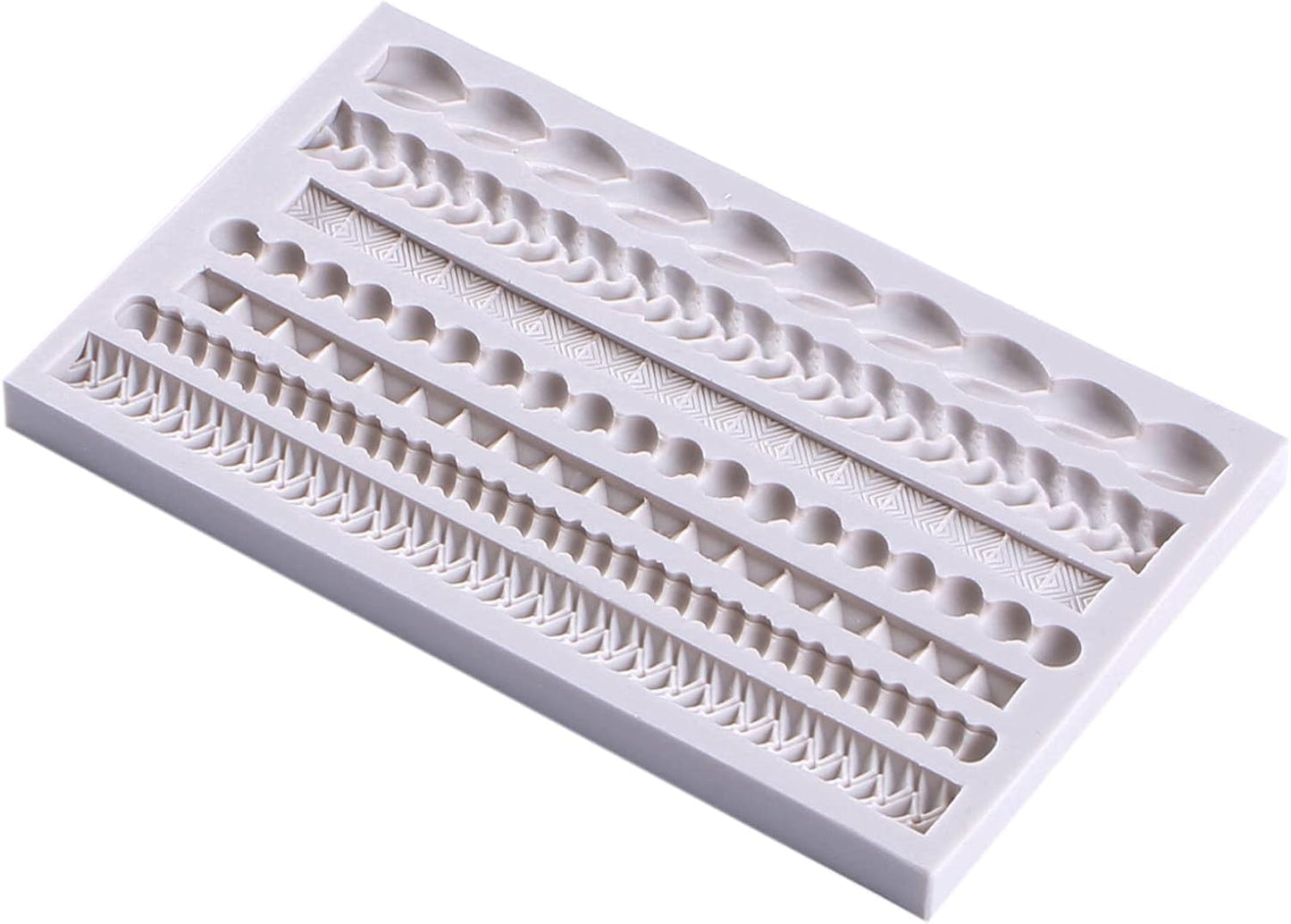 Scroll Lace Fondant Molds, Baroque Chocolate Frame Decor, Clay Frame Relief Mould for Birthday Wedding Cake Decoration Cupcake Topper Pie Crust Candy Resin Clay Furniture Corner Border, Gray