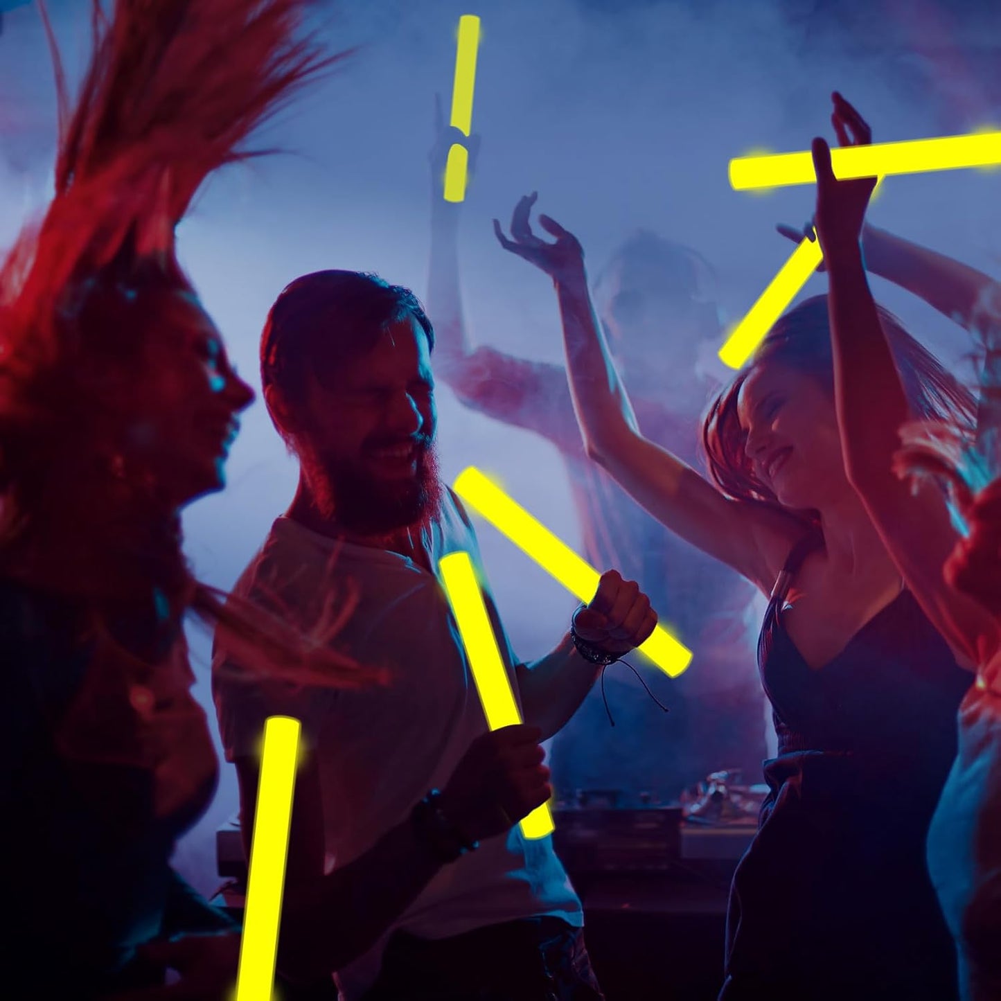 Glow Foam Sticks Bulk, 24 Pcs Yellow Giant LED Light Up Sticks 3 Modes Flashing Glowing Baton Wands Party Supplies for Easter, Wedding, Raves,Concert,Birthday,Christmas, Halloween