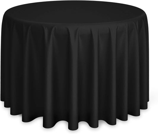 Lann's Linens - 10 Premium 120" Round Tablecloths for Wedding/Banquet/Restaurant - Polyester Fabric Table Cloths - Black