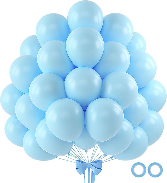 110pcs Pastel Blue Balloons 12 Inch Latex Light Blue Balloon Garland Arch Kit for Birthday Baby Shower Wedding Anniversary Graduation Party Decorations