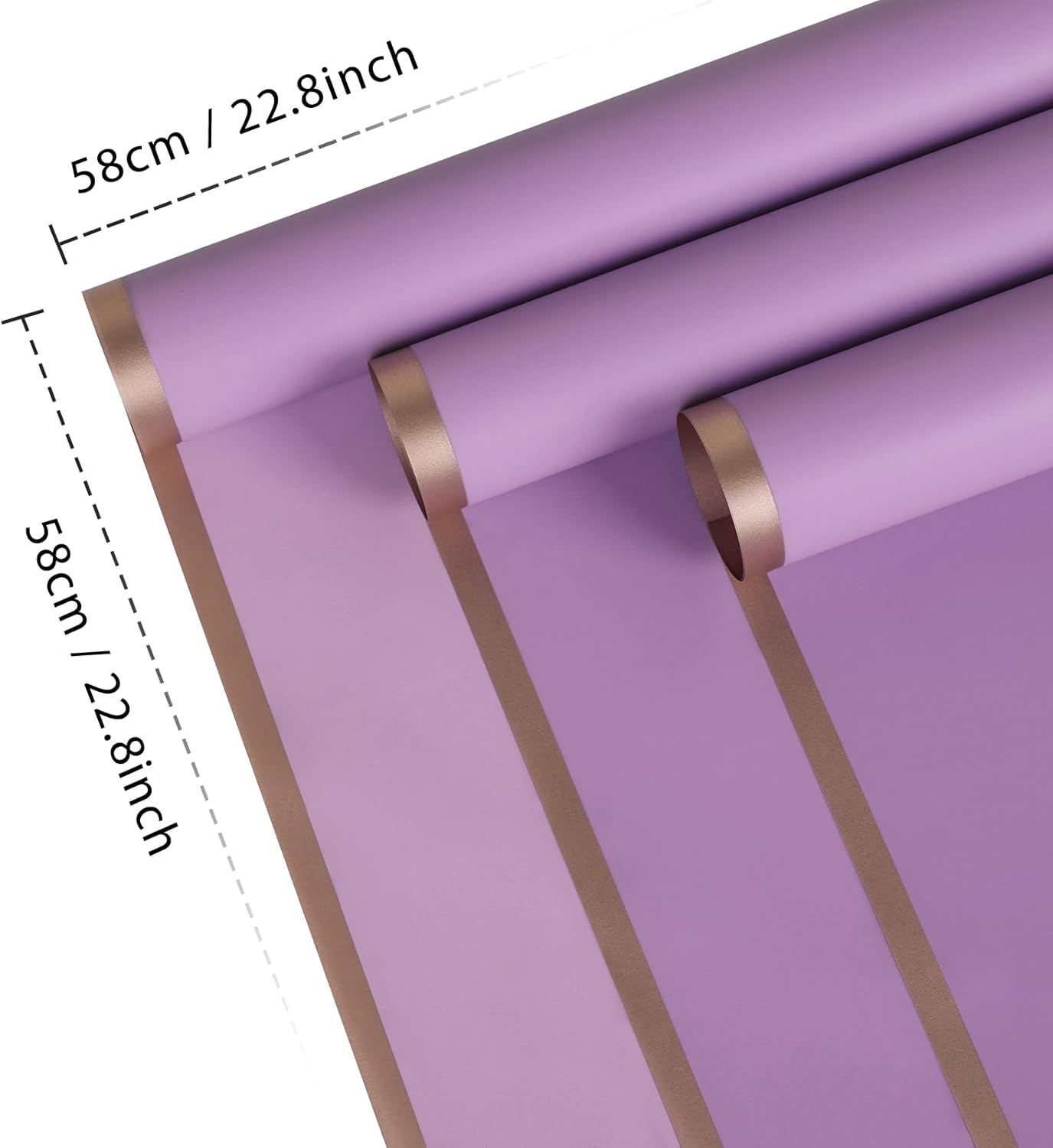 NESCCI 20 Sheet Flower Wrapping Paper - Waterproof Floral Bouquet Wrapping Paper, Florist Supplies Packaging Paper for Wedding Birthday Gift DIY (Light purple)