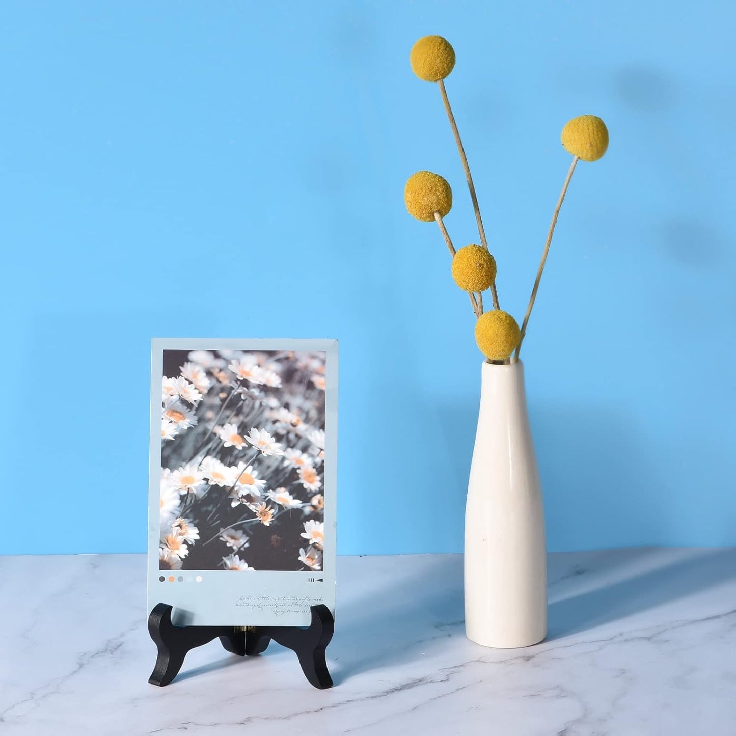 uxcell 6" Easel Plate Holder, Wooden Folding Display Stand Black for Decorative Picture Frame