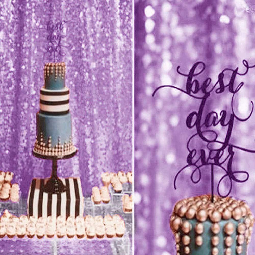 Eternal Beauty Lavender Sequin Backdrop, 6x6 Ft Glitter Background Curtains for Shimmer Photography Party Wedding Birthday Back Drop Decor