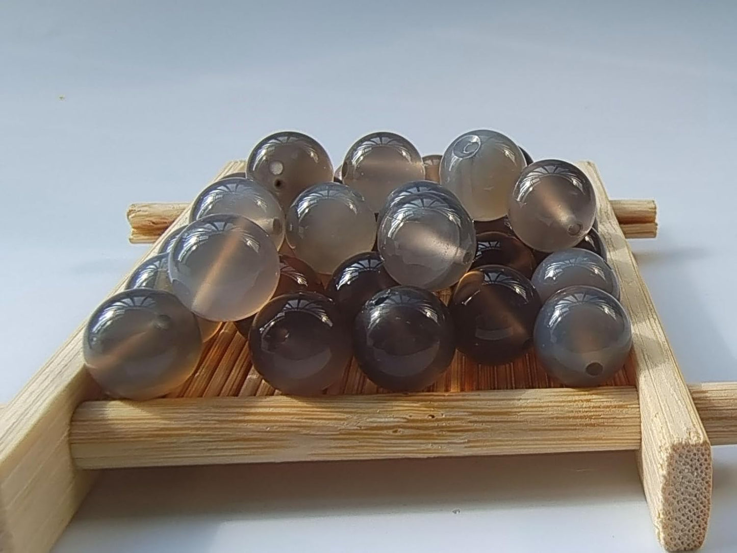 Stone Beads 6mm 140pcs Grey Agate Beads Round Loose Gemstones Beads for Bracelet Necklace Jewelry Making (6mm, 60620 Grey Agate)