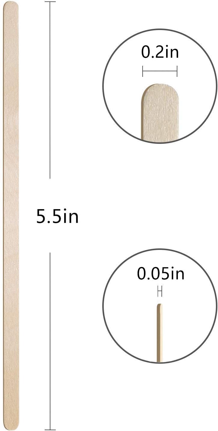 Premium Wooden Coffee Stirrers, 5.5 Inches Stir Stick, Box of 500