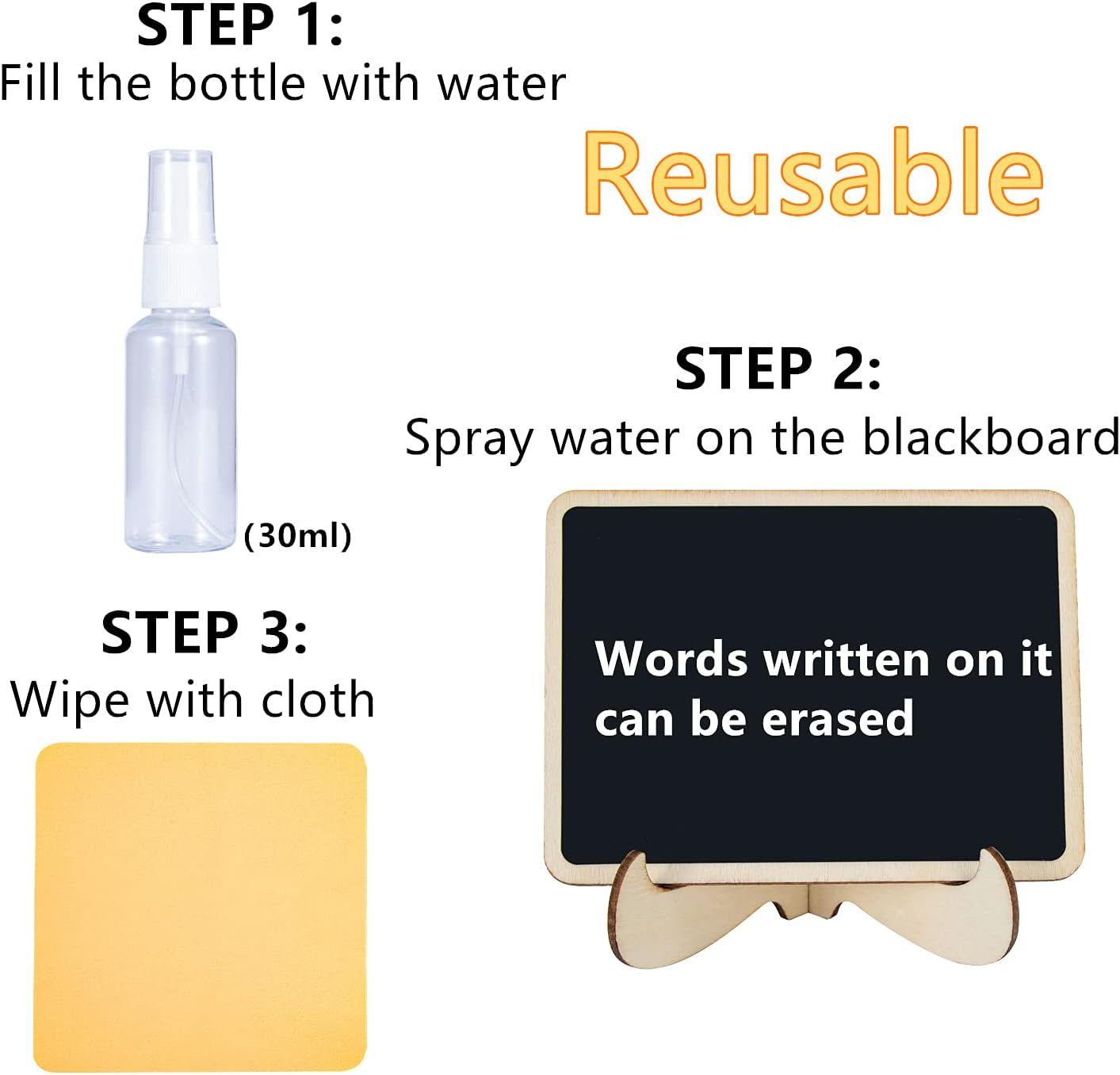 20 Pcs Mini Chalkboard Signs with Stand, Food Signs for Party Buffet, Table Numbers, Place Cards Display, Weddings, Buffet, Small Blackboards Wood Little Chalkboard