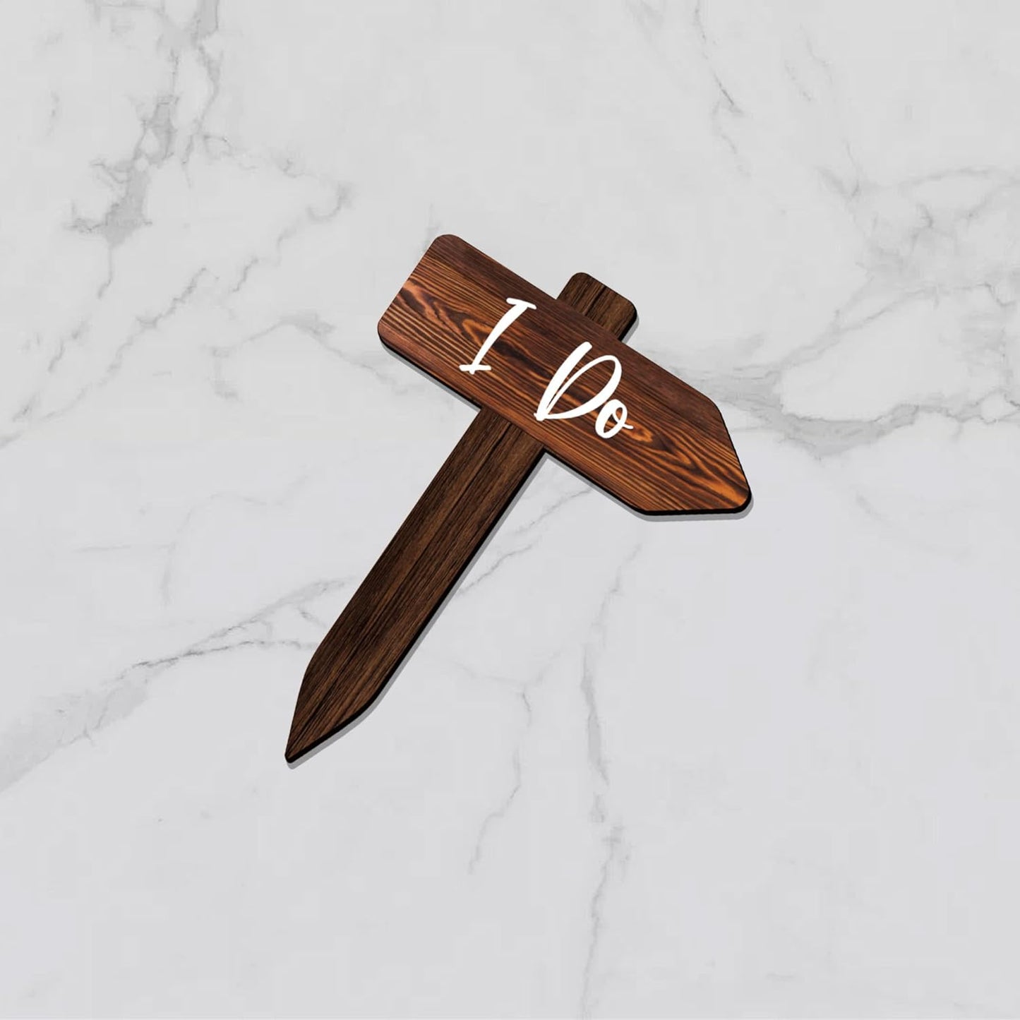 36 PCS Rustic Wedding Cupcake Toppers in Wood Wedding Engagement Cake Decorations