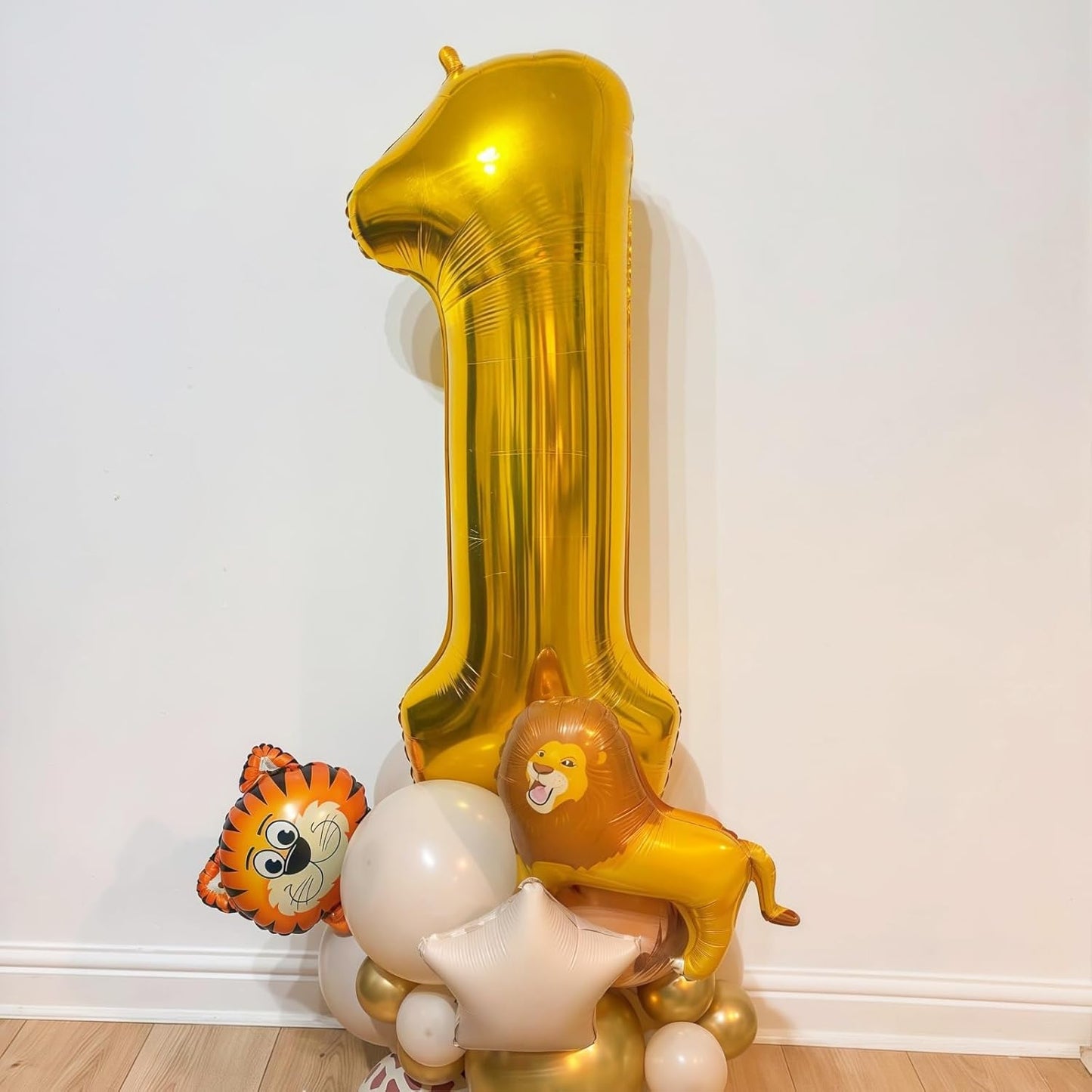 Gold 1 Balloon Number,40 Inch Number 1 Balloon Large Gold 1 Foil Mylar Helium Balloon for Birthday Party Decorations
