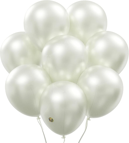 AFTERLOON® Biodegradable Balloons 24 pcs Pearlized White 10 Inch Pearl Color, Pearlescent Thickened Extra Strong Natural Latex Helium Float, Colorful Bulk Color Globos Para Decoration De Fiestas Kids