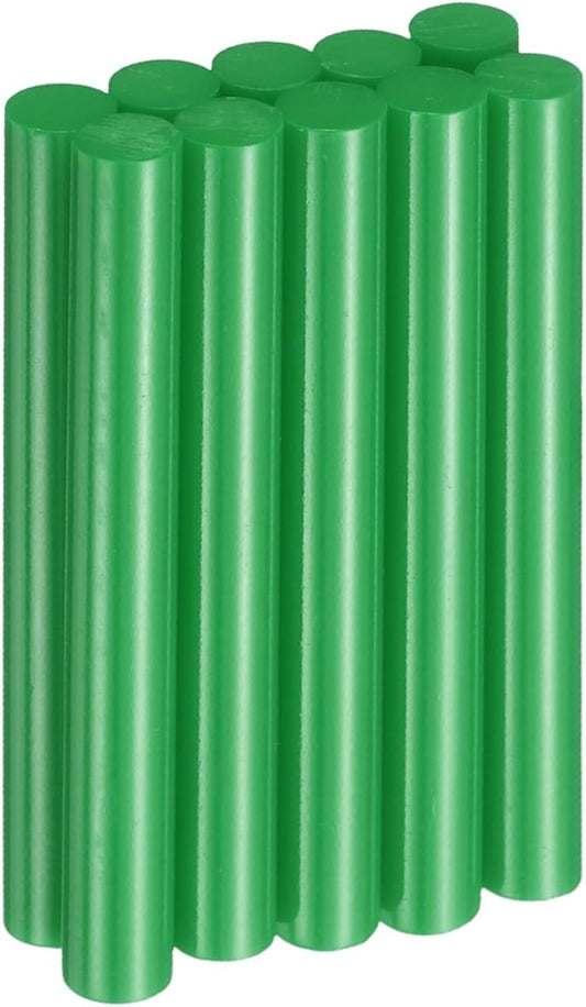 HARFINGTON 10pcs Hot Glue Sticks 0.43" Dia x 3.94" Long EVA Mini Hot Melt Adhesive Glue Stick for Hot Melt Gun Wood Plastic Glass Flowers Fabrics Foam, Deep Green