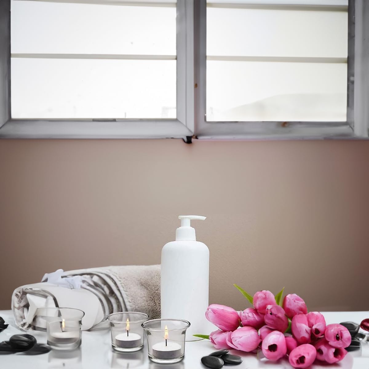 WGV Flare Lip Cylinder Tea Light Votive Candle Holder 2.4" W x 1.75" H, Clear Oyster Glass Cup, Small Accent Decor, 1 Pc