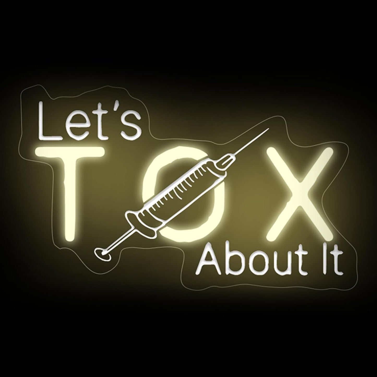 Let's Tox about it, Botox Business Sign, Injector Spa Studio Decor, Botox Art LED Light, Beauty Spa Sign, Medspa Decoration, 15.7"x9.4", Warm White